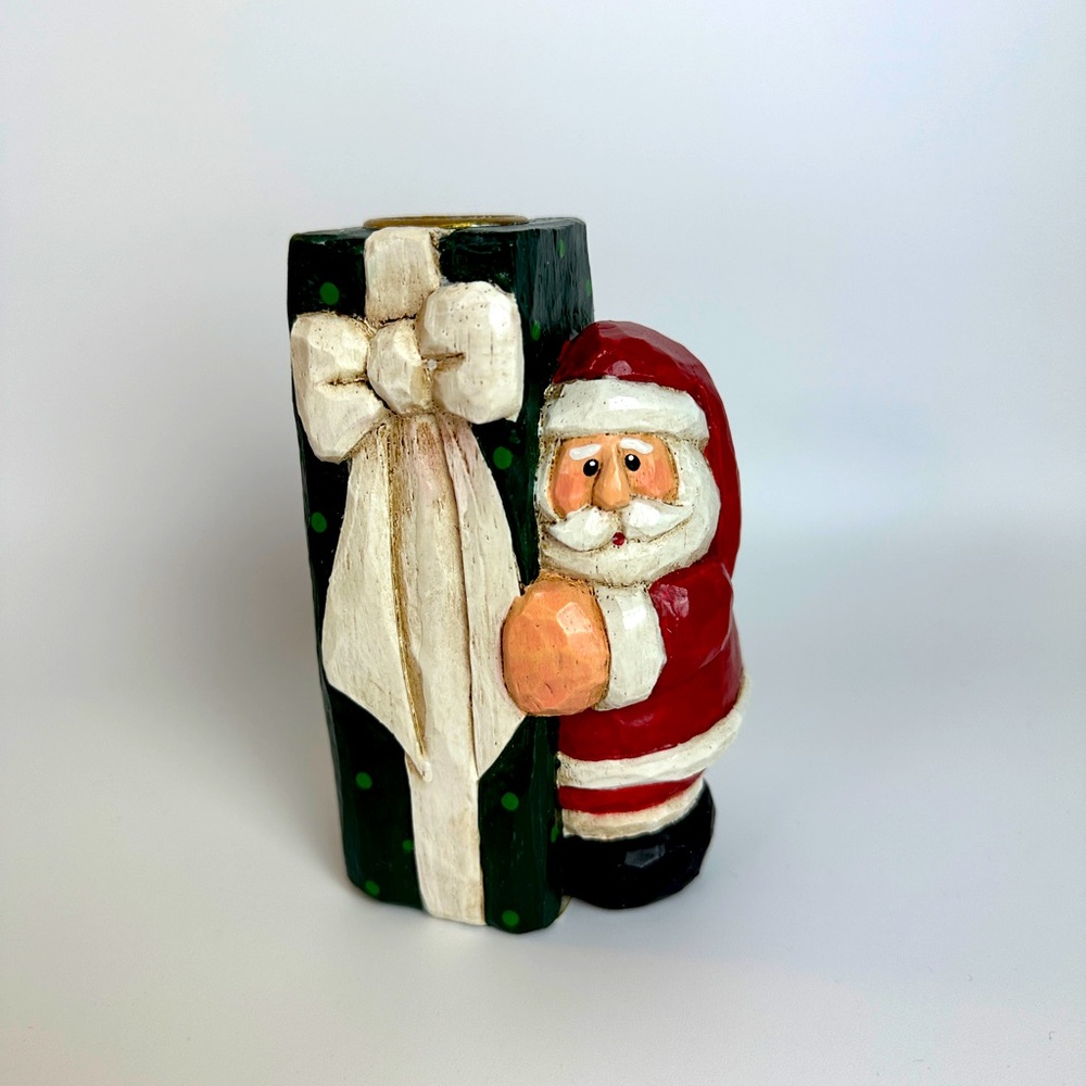 Eddie Walker Santa Taper Candle Holder Christmas Holiday Midwest of Cannon Falls